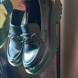 Black Chain Loafers